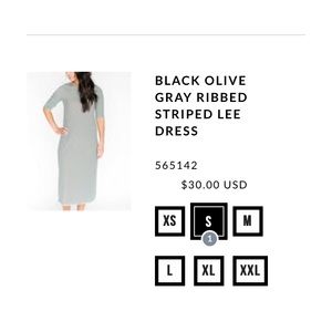 Black/olive/grey stripped Lee dress